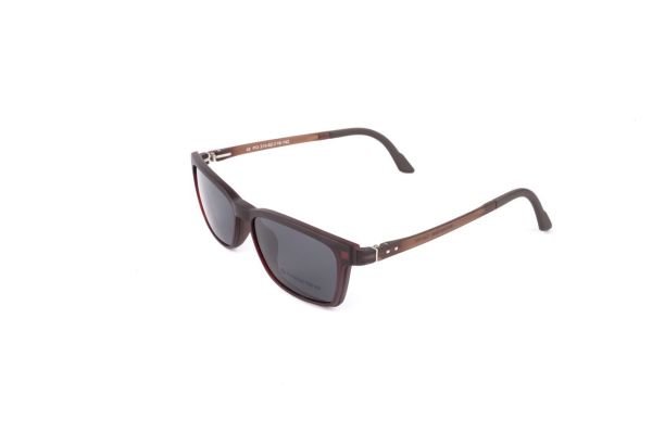 PolarOne Clipsli Optik Gözlük Çerçeve Clip On  Mod 310 MAT KAHVERENGİ C4M
