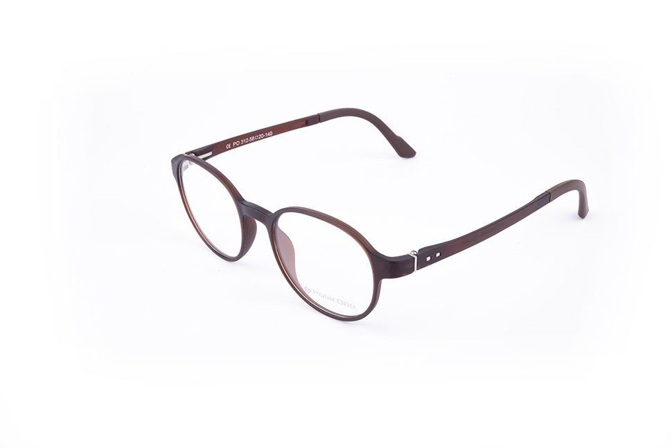 PolarOne Clipsli Optik Gözlük Çerçeve Clip On  Mod 312 MAT KAHVERENGİ C4M