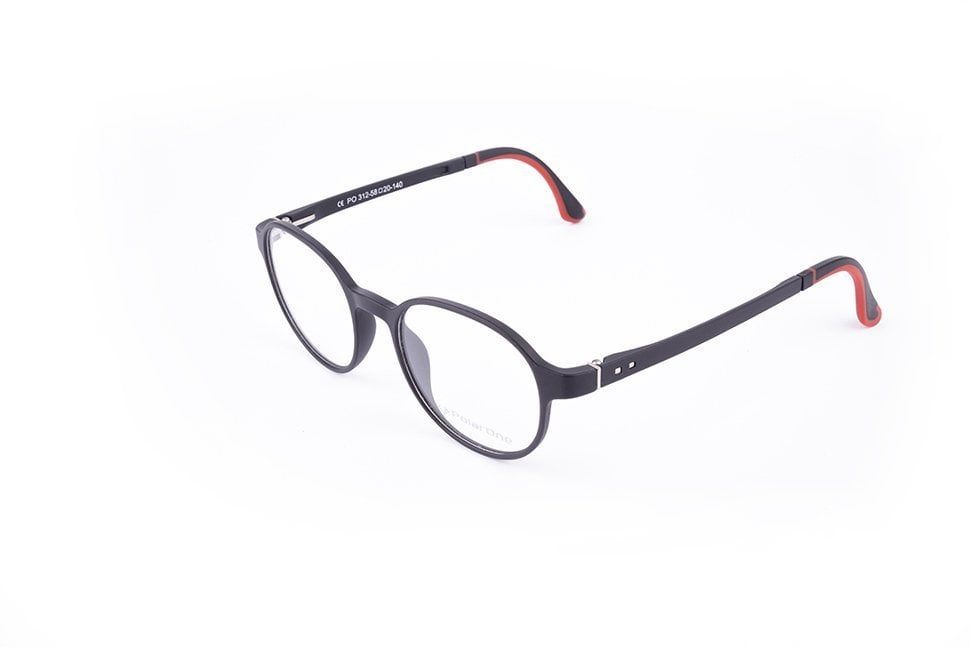 PolarOne Clipsli Optik Gözlük Çerçeve Clip On  Mod 312 MAT SİYAH C1M