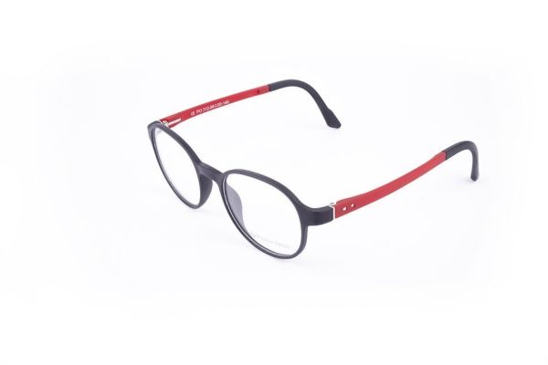 PolarOne Clipsli Optik Gözlük Çerçeve Clip On  Mod 312 SİYAH GÖVDE KIRMIZI SAP C1M-OK