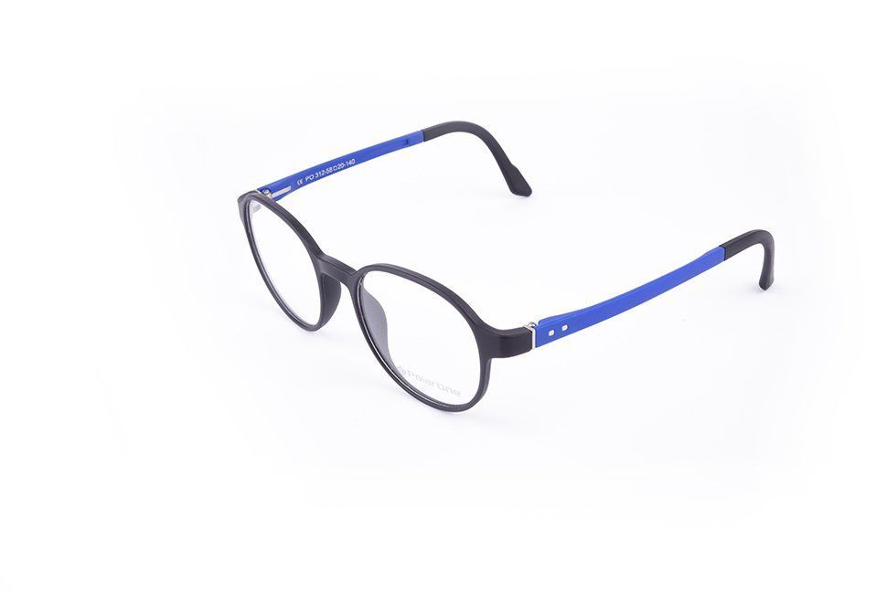 PolarOne Clipsli Optik Gözlük Çerçeve Clip On  Mod 312 SİYAH GÖVDE MAVİ SAP C1M-OM