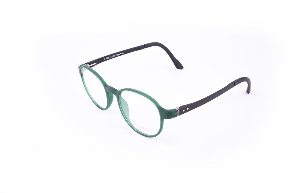 PolarOne Clipsli Optik Gözlük Çerçeve Clip On  Mod 312 YAŞİL GÖVDE SİYAH SAP C17M-S