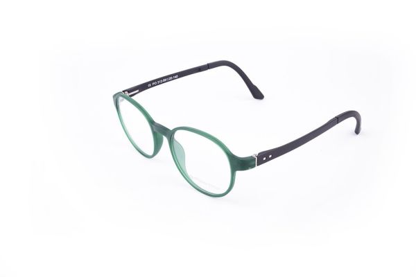PolarOne Clipsli Optik Gözlük Çerçeve Clip On  Mod 312 YAŞİL GÖVDE SİYAH SAP C17M-S