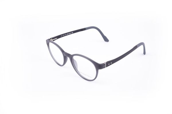 PolarOne Clipsli Optik Gözlük Çerçeve Clip On  Mod 311 GRİ GÖVDE SİYAH SAP C3M-S
