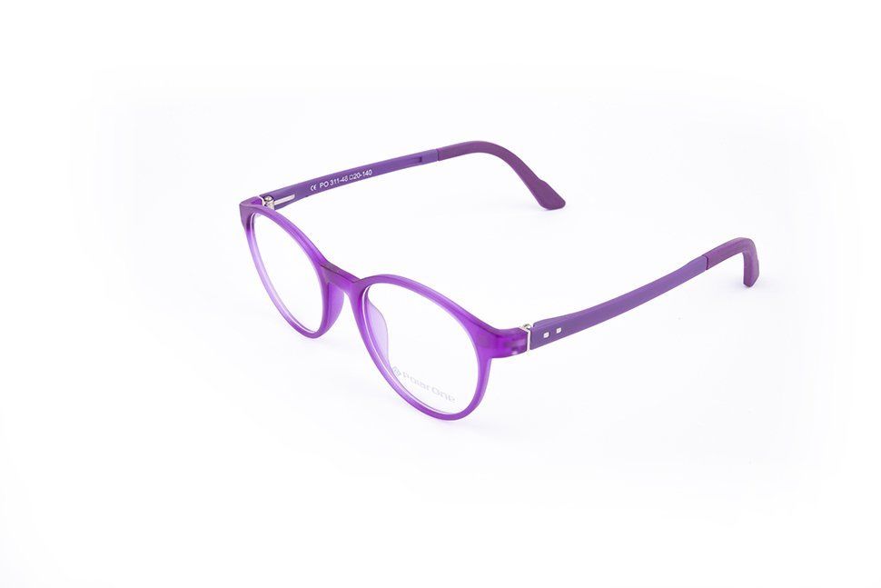 PolarOne Clipsli Optik Gözlük Çerçeve Clip On  Mod 311 LİLA GÖVDE OPAK LİLA SAP C7M