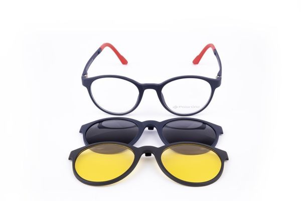 PolarOne Clipsli Optik Gözlük Çerçeve Clip On  Mod 311 MAT LACİVERT C99M