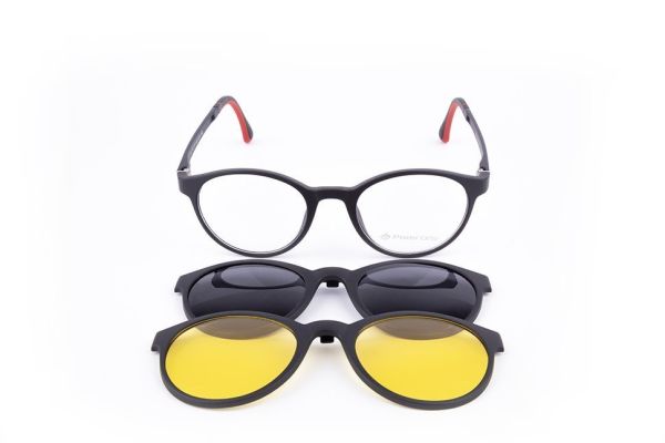 PolarOne Clipsli Optik Gözlük Çerçeve Clip On  Mod 311 MAT SİYAH C1M