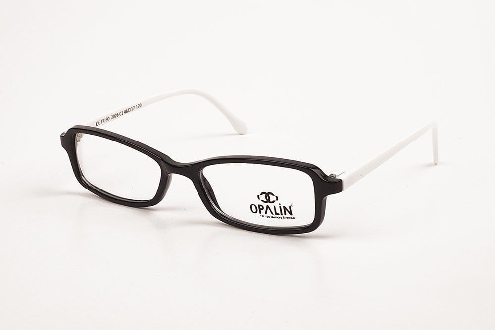 OPALİN 2026 Tr-90 ÇOCUK (KIDS) GÖZLÜK ÇERÇEVE SİYAH ÇERÇEVE BEYAZ SAP C1M-OB