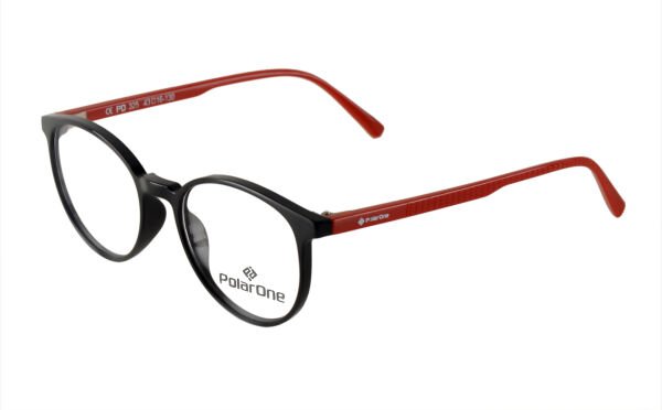 Polarone Tr-90 Çocuk gözlük çerçevesi Model : 325  43-16 C1-OK  PARLAK SİYAH GÖVDE KIRMIZI KOL