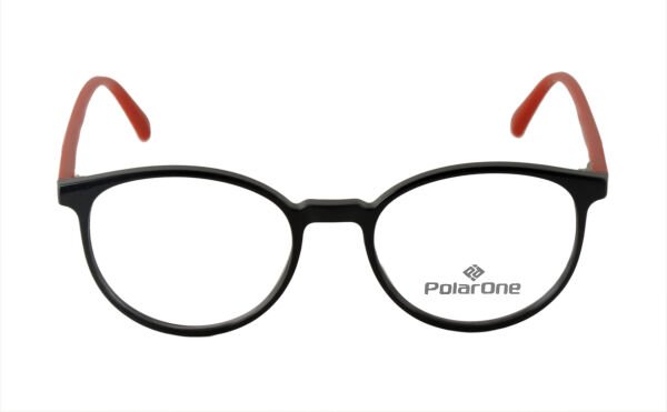 Polarone Tr-90 Çocuk gözlük çerçevesi Model : 325  43-16 C1-OK  PARLAK SİYAH GÖVDE KIRMIZI KOL