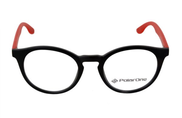 Polarone Tr-90 Optik gözlük çerçeve Model : 314 -  50-21 MAT SİYAH GÖVDE KIRMIZI KOL C1M-OK
