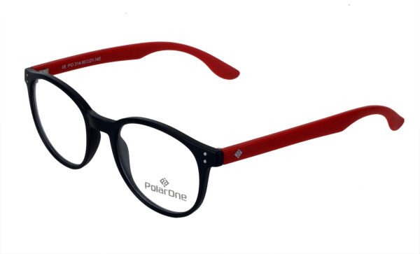 Polarone Tr-90 Optik gözlük çerçeve Model : 317 MAT SİYAH GÖVDE KIRMIZI KOL C1M-OK