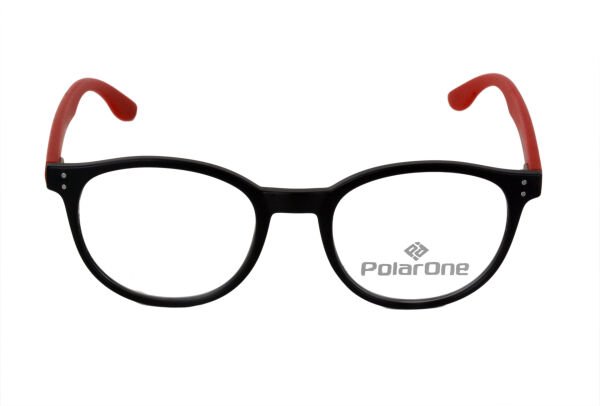 Polarone Tr-90 Optik gözlük çerçeve Model : 317 MAT SİYAH GÖVDE KIRMIZI KOL C1M-OK
