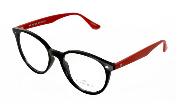 Polarone Tr-90 Optik gözlük çerçeve Model : 326  51-19 C1-OK  PARLAK SİYAH GÖVDE KIRMIZI KOL