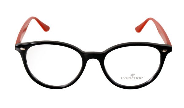 Polarone Tr-90 Optik gözlük çerçeve Model : 326  51-19 C1-OK  PARLAK SİYAH GÖVDE KIRMIZI KOL