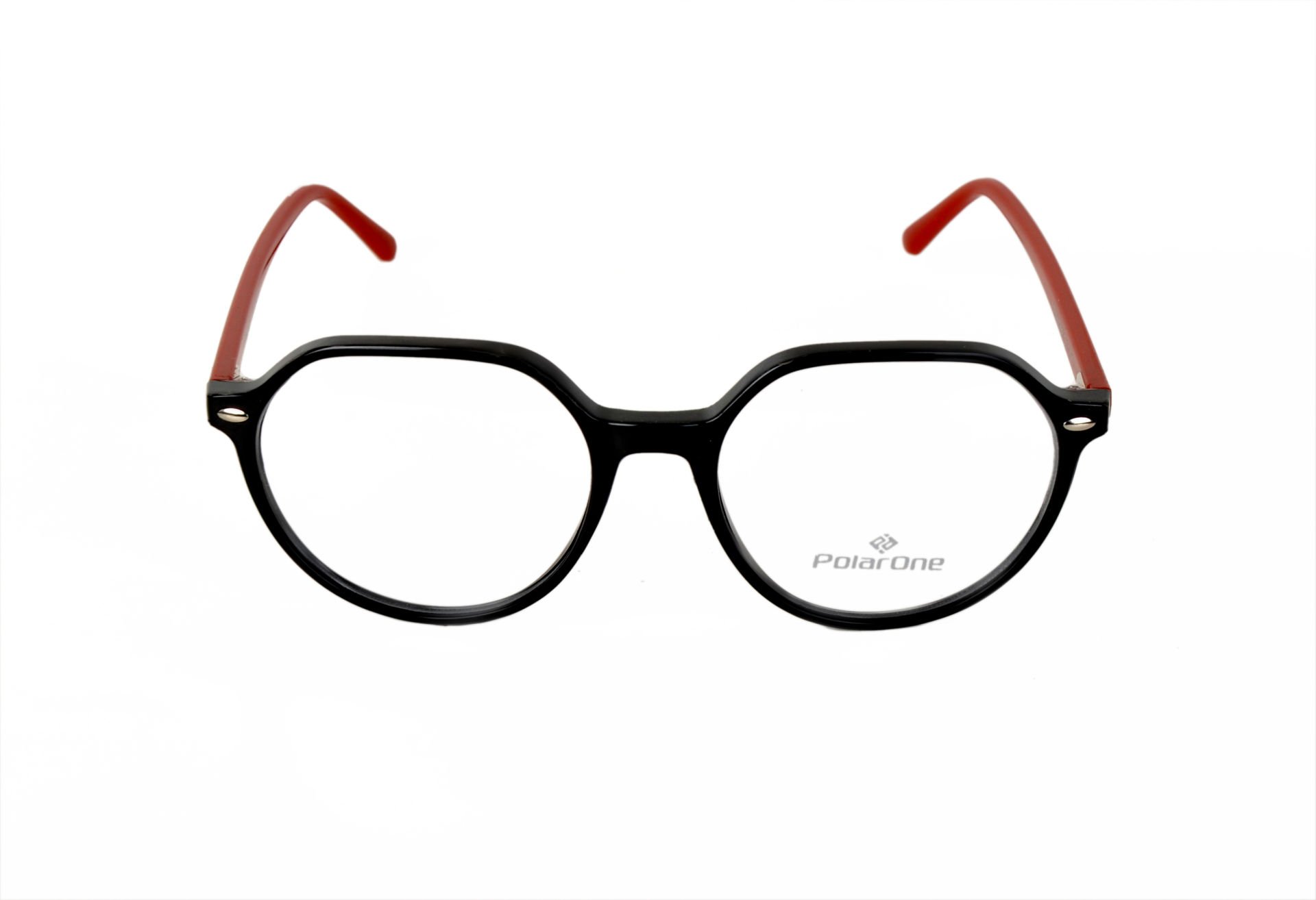 Polarone Tr-90 Optik gözlük çerçeve Model : 327  51-19 C1-OK  PARLAK SİYAH GÖVDE KIRMIZI KOL