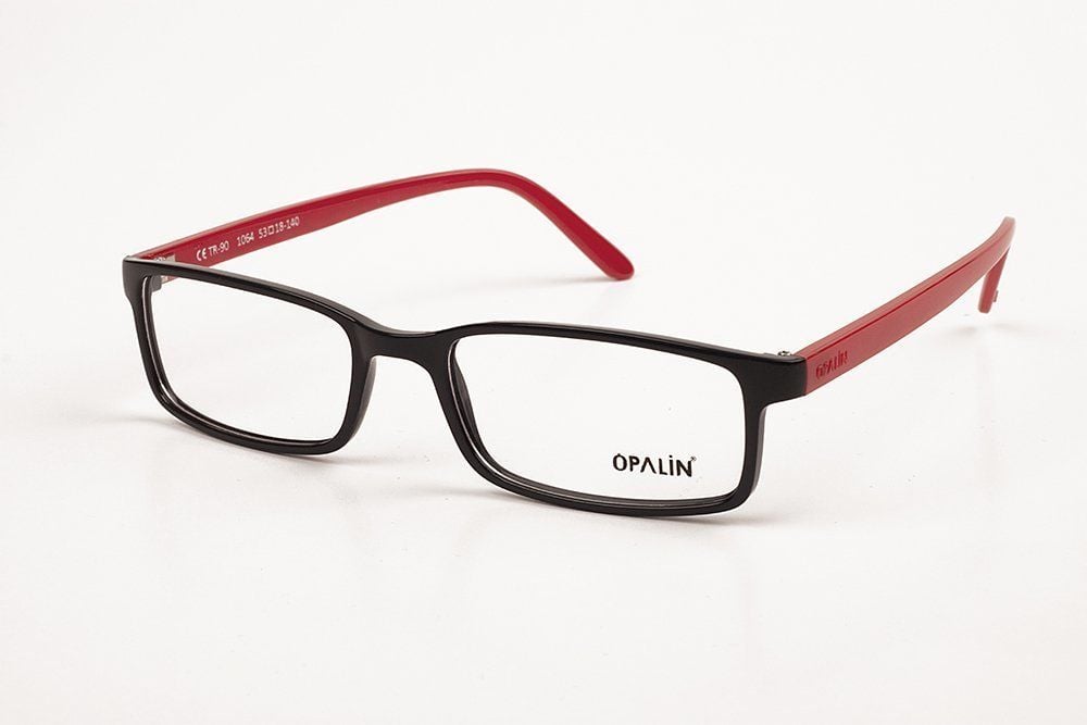 OPALİN 1064  Tr-90 YETİŞKİN (ADULT) GÖZLÜK ÇERÇEVE SİYAH ÇERÇEVE KIRMIZI SAP C1M-OK