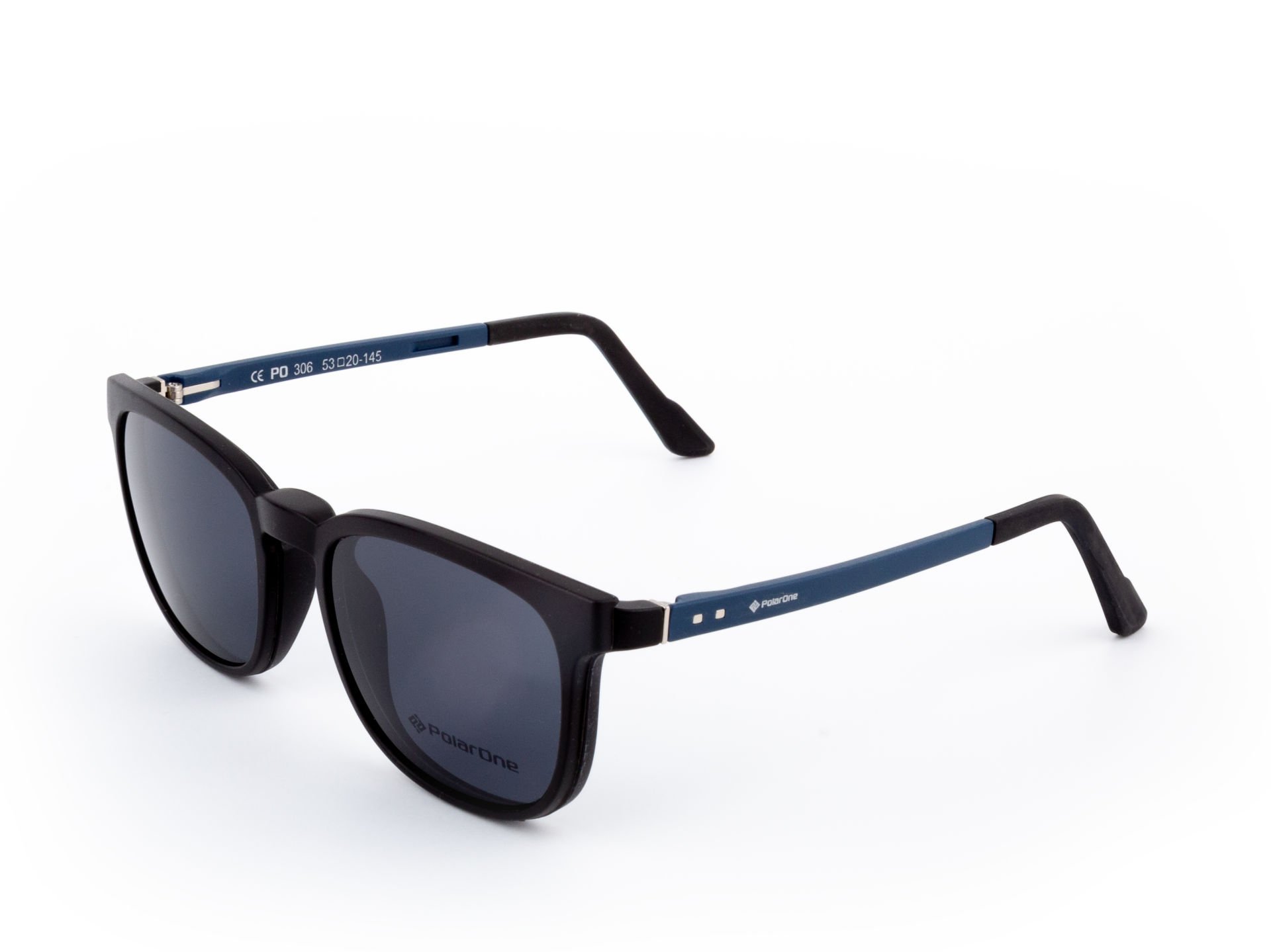 POLARONE KLİPSLİ GÖZLÜK ÇERÇEVESİ CLİP ON 306 53-20 SİYAH GÖVDE MAVİ SAP C1M-OM