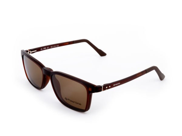 POLARONE KLİPSLİ GÖZLÜK ÇERÇEVESİ CLİP ON 351  55-18 MAT KAHVERENGİ C4M