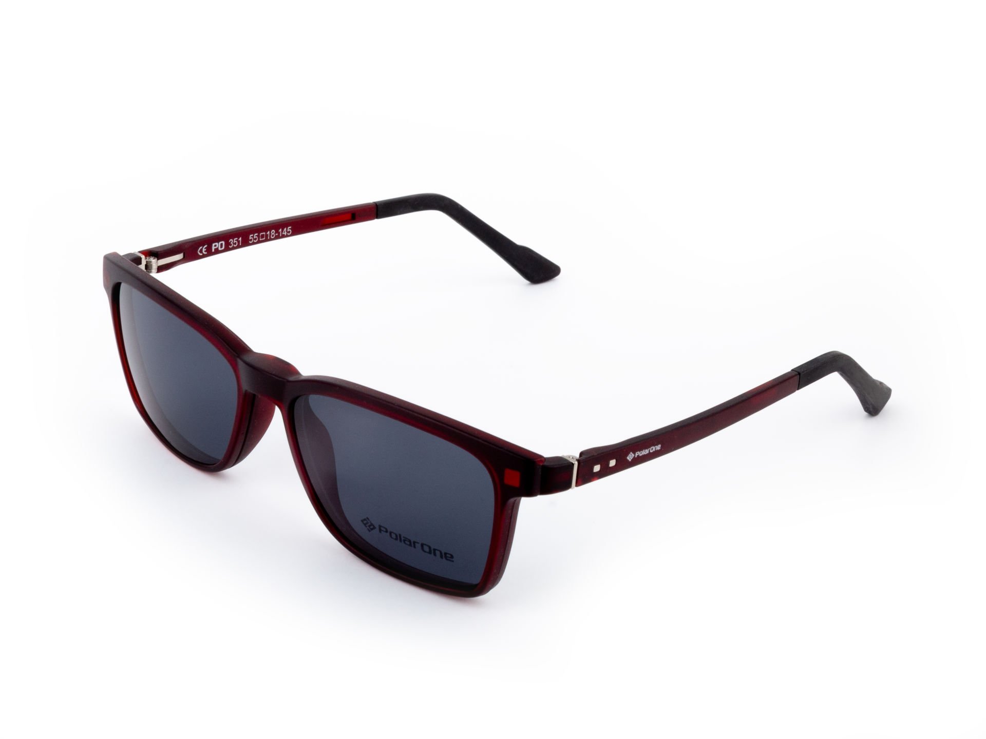 POLARONE KLİPSLİ GÖZLÜK ÇERÇEVESİ CLİP ON 351  55-18 MAT BORDO C5M