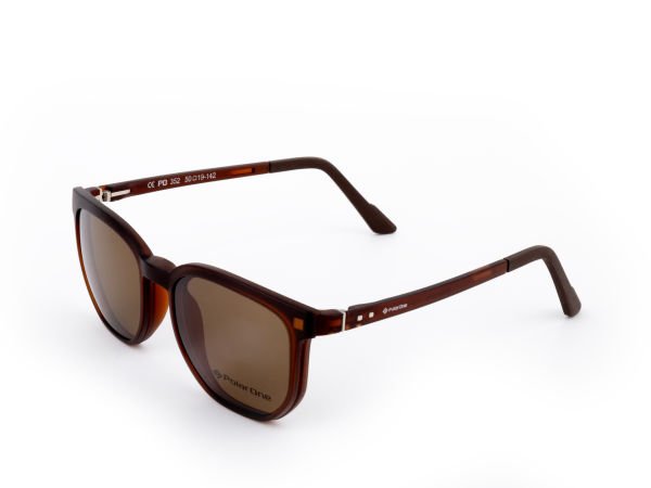 POLARONE KLİPSLİ GÖZLÜK ÇERÇEVESİ CLİP ON 352  50-19 MAT KAHVERENGİ C4M