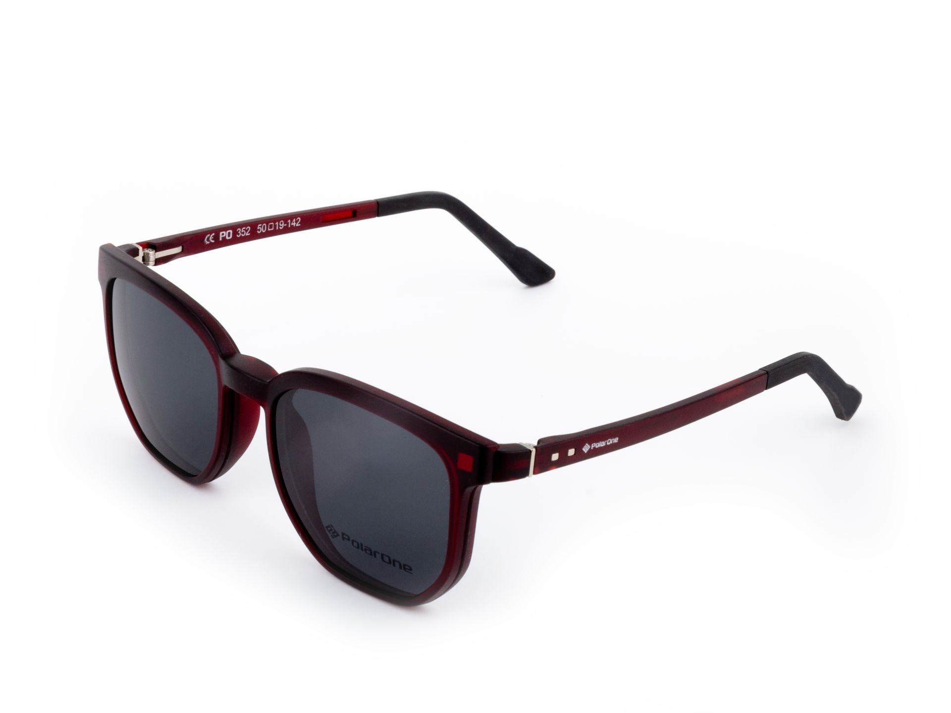 POLARONE KLİPSLİ GÖZLÜK ÇERÇEVESİ CLİP ON 352  50-19 MAT BORDO C5M