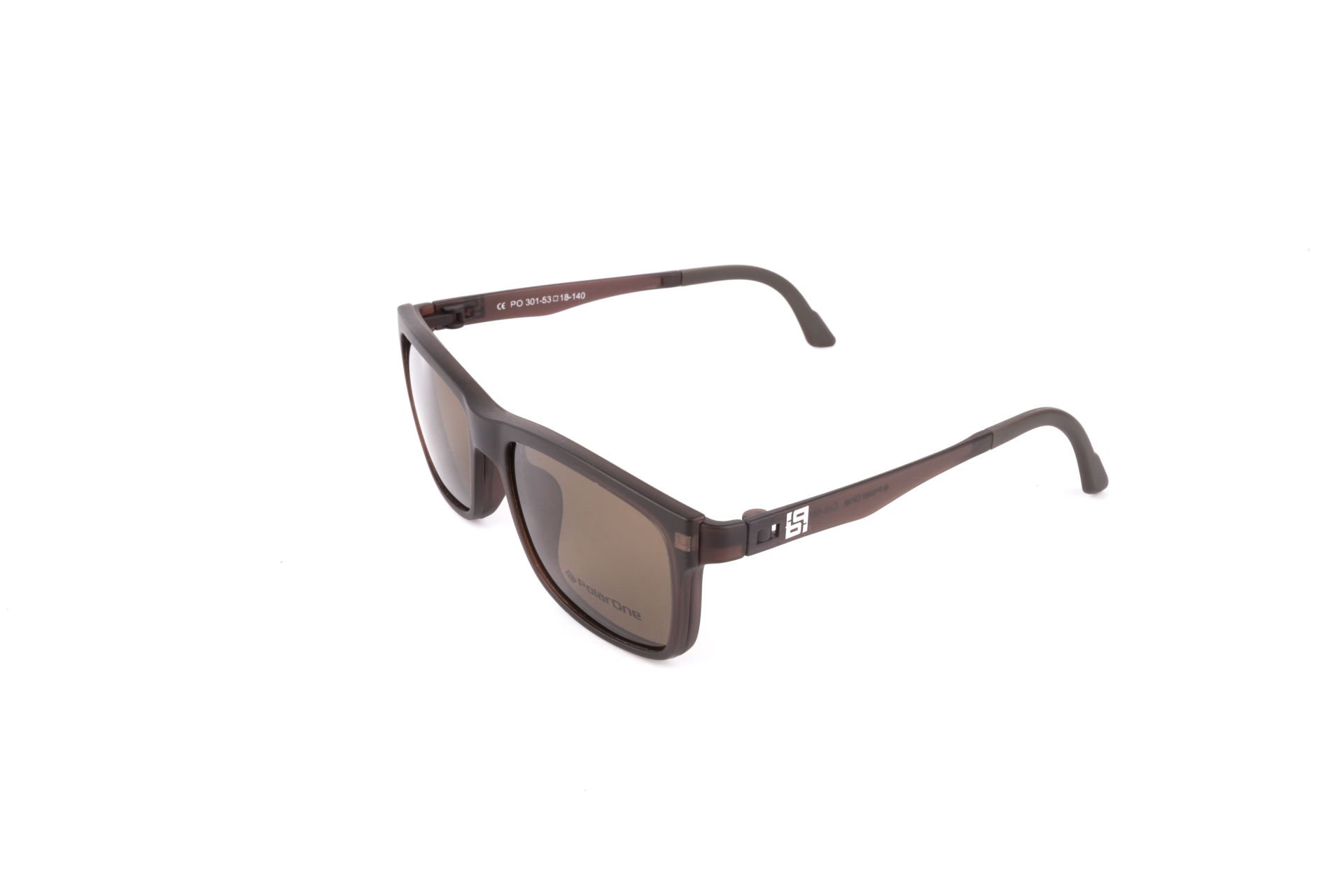 PolarOne Clipsli Optik Gözlük Çerçeve Clip On  Mod 301 MAT KAHVERENGİ C4M