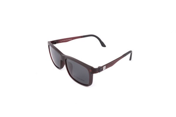 PolarOne Clipsli Optik Gözlük Çerçeve Clip On  Mod 301 MAT BORDO C5M