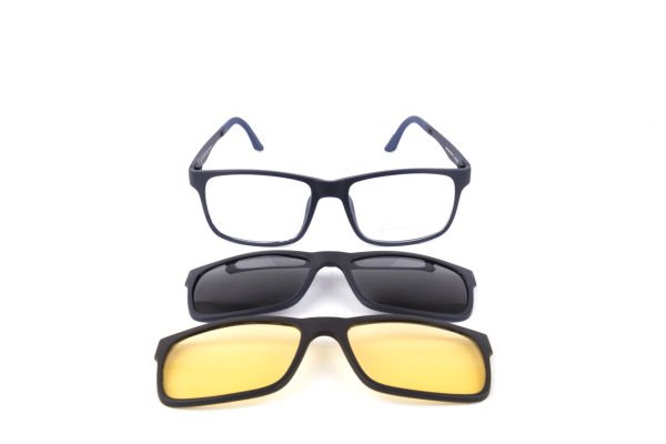 PolarOne Clipsli Optik Gözlük Çerçeve Clip On  Mod 301 MAT LACİVERT C99M