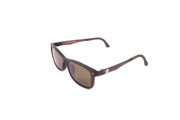 PolarOne Clipsli Optik Gözlük Çerçeve Clip On  Mod 302 MAT KAHVERENGİ C4M
