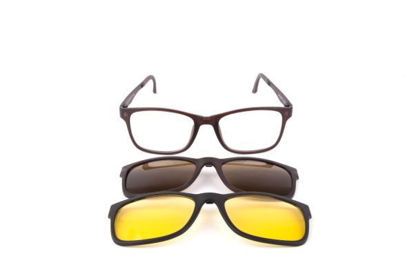 PolarOne Clipsli Optik Gözlük Çerçeve Clip On  Mod 302 MAT KAHVERENGİ C4M