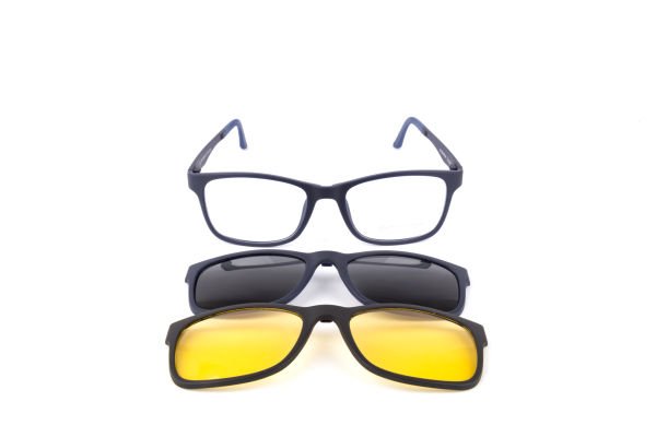 PolarOne Clipsli Optik Gözlük Çerçeve Clip On  Mod 302 MAT LACİVERT C99M