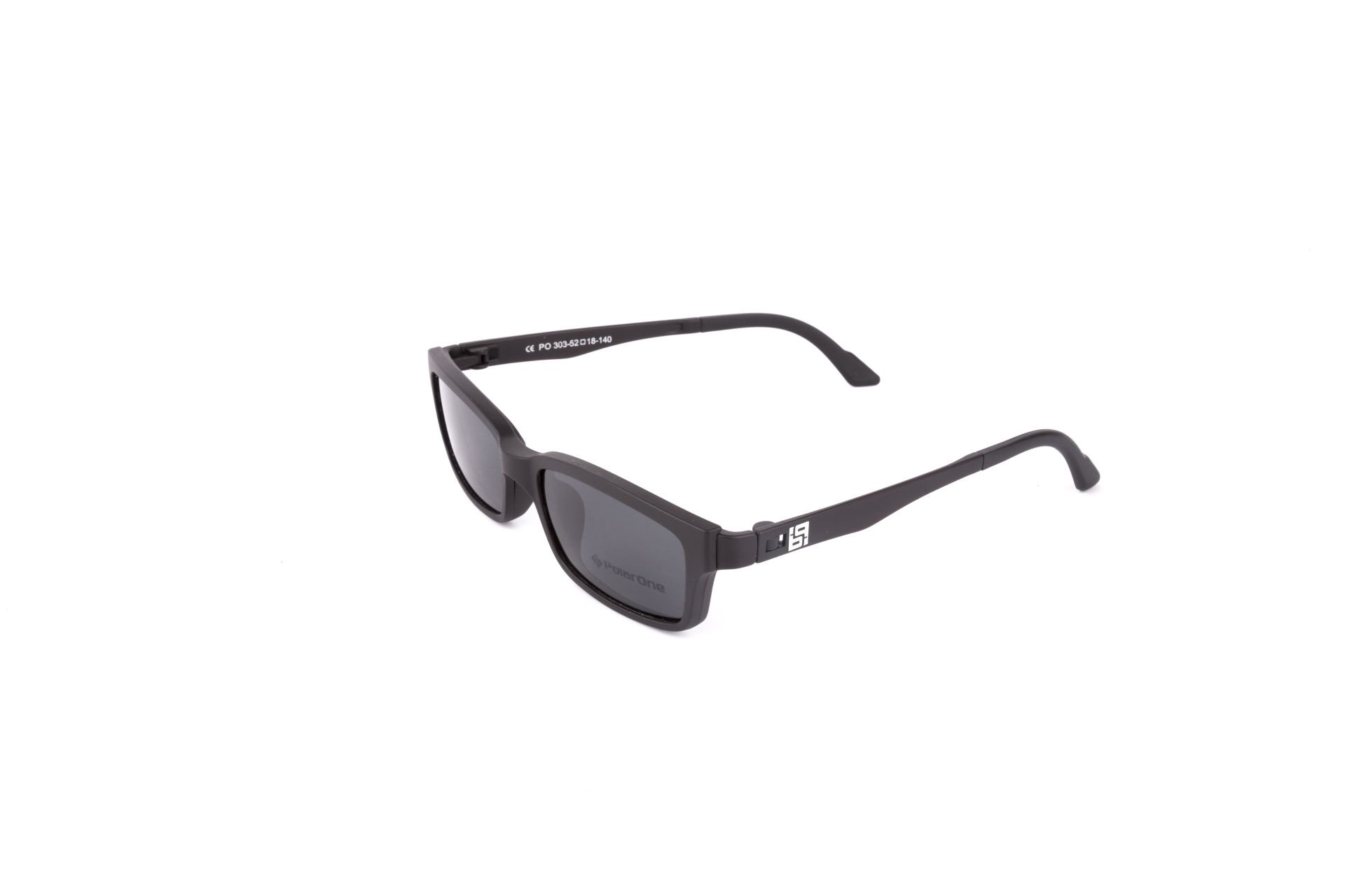 PolarOne Clipsli Optik Gözlük Çerçeve Clip On  Mod 303 MAT SİYAH C1M