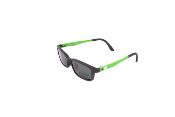 PolarOne Clipsli Optik Gözlük Çerçeve Clip On  Mod 303 SİYAH GÖVDE YEŞİL SAP C1M-OY