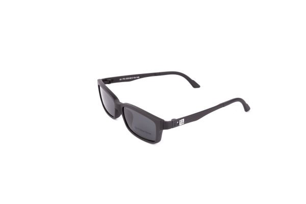 PolarOne Clipsli Optik Gözlük Çerçeve Clip On  Mod 303 GRİ GÖVDE SİYAH SAP C3M-S