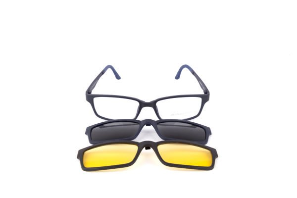 PolarOne Clipsli Optik Gözlük Çerçeve Clip On  Mod 303 MAT LACİVERT C99M