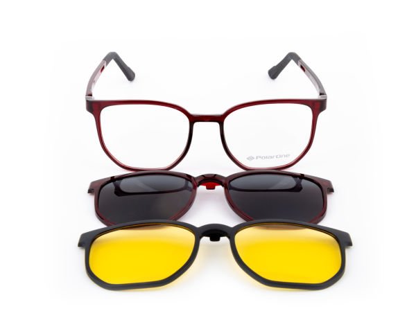 POLARONE KLİPSLİ GÖZLÜK ÇERÇEVESİ CLİP ON 352  50-19 BORDO C5