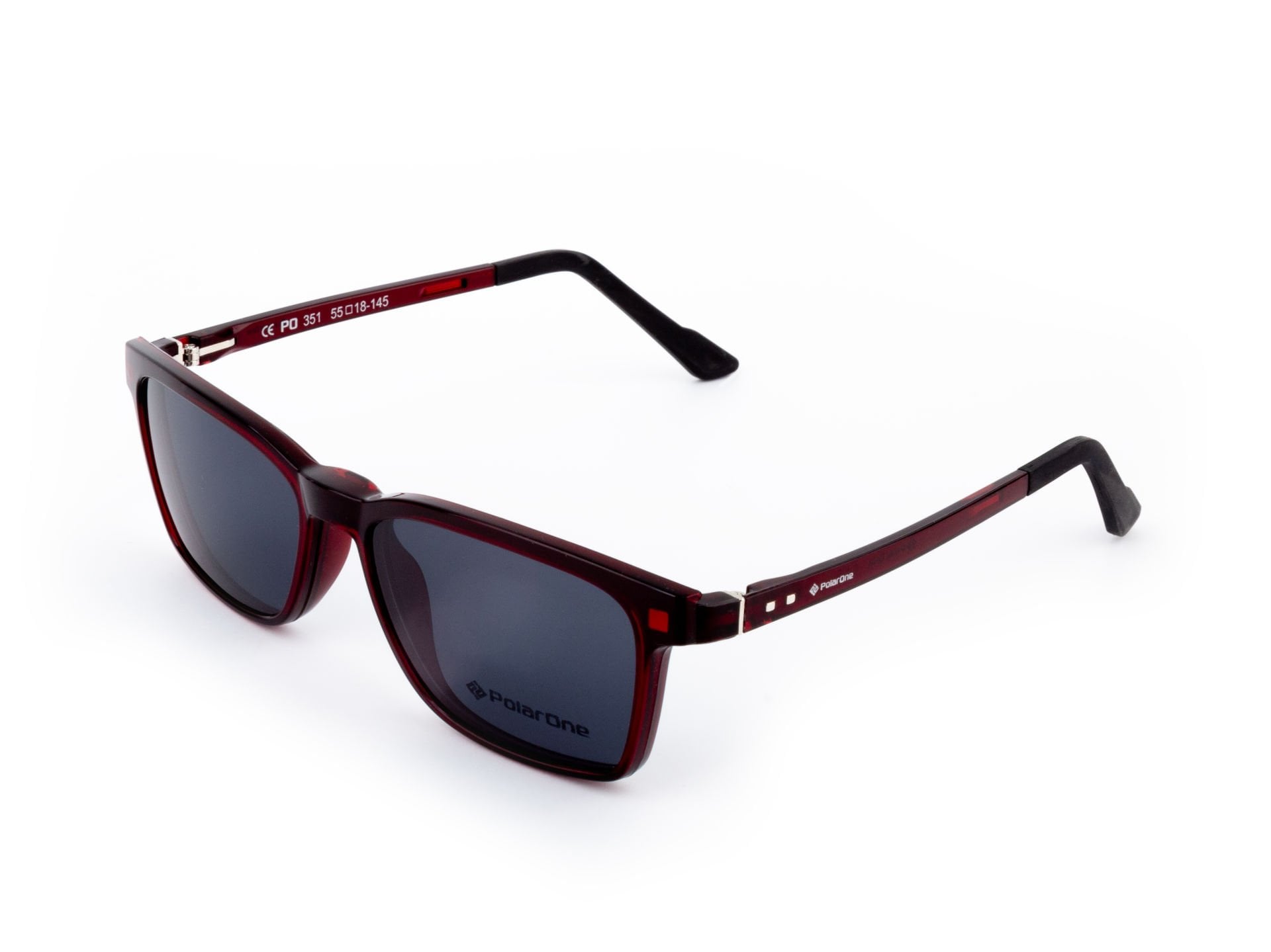 POLARONE KLİPSLİ GÖZLÜK ÇERÇEVESİ CLİP ON 351  55-18 BORDO C5