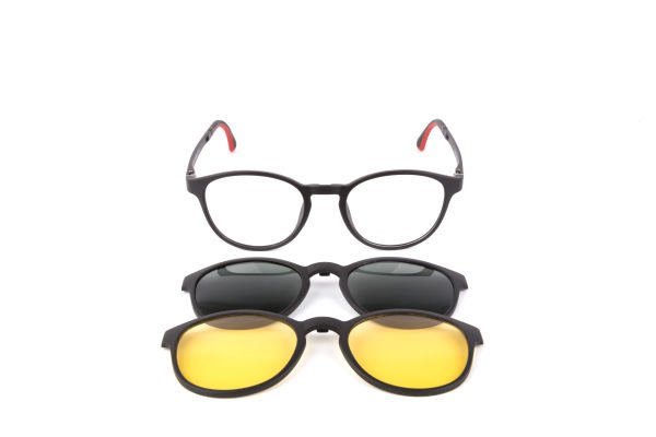 PolarOne Clipsli Optik Gözlük Çerçeve Clip On  Mod 305  49-20 MAT SİYAH C1M