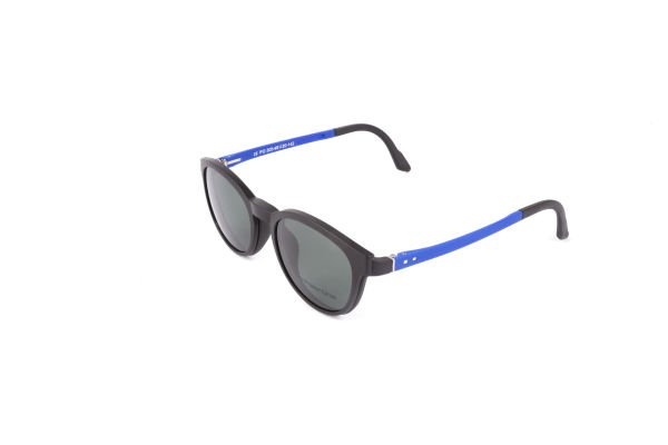 PolarOne Clipsli Optik Gözlük Çerçeve Clip On  Mod 305  49-20 SİYAH GÖVDE MAVİ SAP C1M-OM