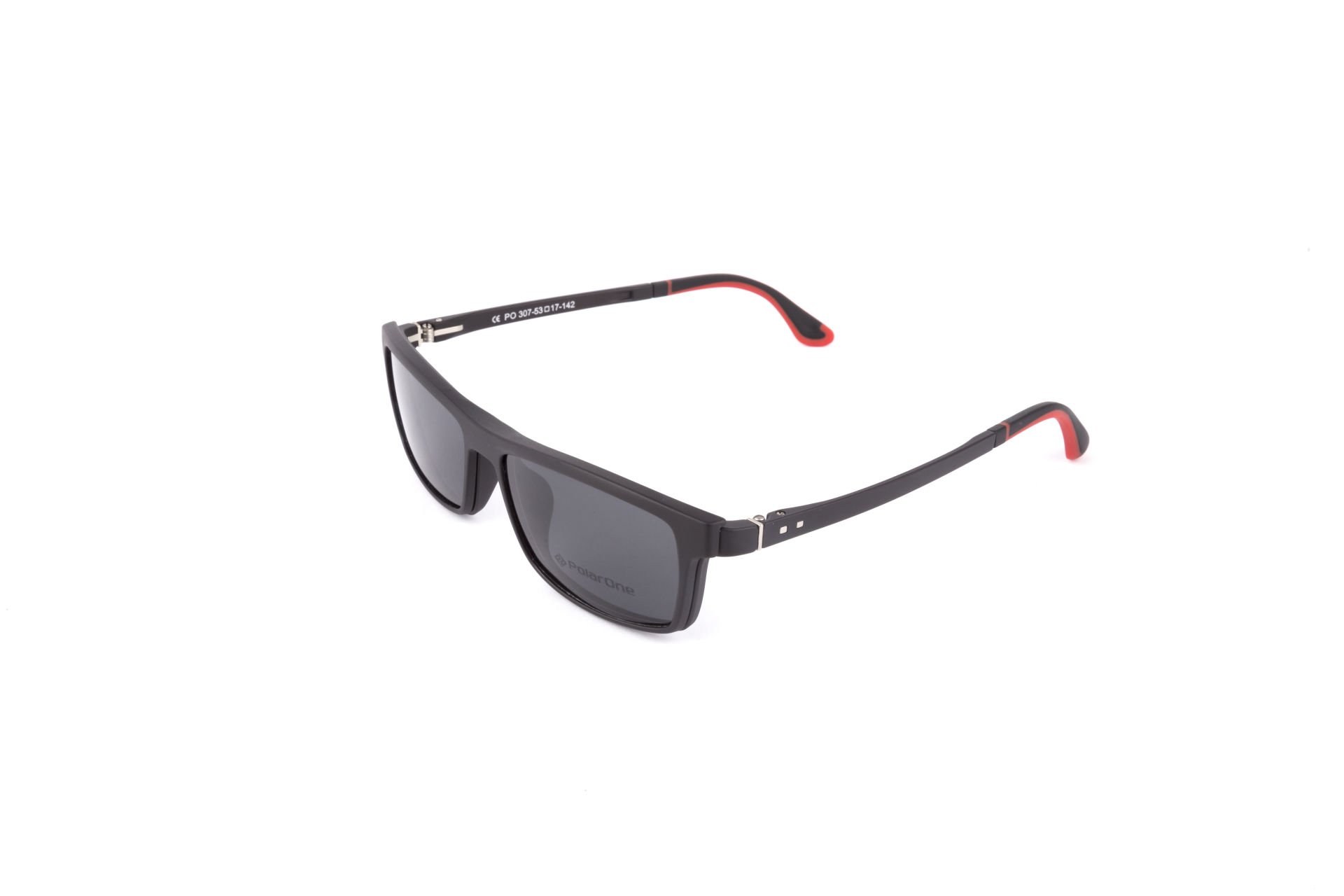PolarOne Clipsli Optik Gözlük Çerçeve Clip On  Mod 307 MAT SİYAH C1M