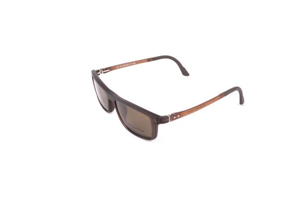 PolarOne Clipsli Optik Gözlük Çerçeve Clip On  Mod 307 MAT KAHVERENGİ C4M