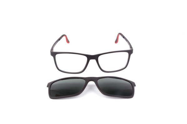 PolarOne Clipsli Optik Gözlük Çerçeve Clip On  Mod 308 53-18 MAT SİYAH C1M