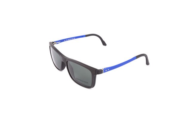PolarOne Clipsli Optik Gözlük Çerçeve Clip On  Mod 308 53-18 SİYAH GÖVDE MAVİ SAP C1M-OM