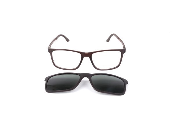 PolarOne Clipsli Optik Gözlük Çerçeve Clip On  Mod 308 53-18 MAT KAHVERENGİ C4M