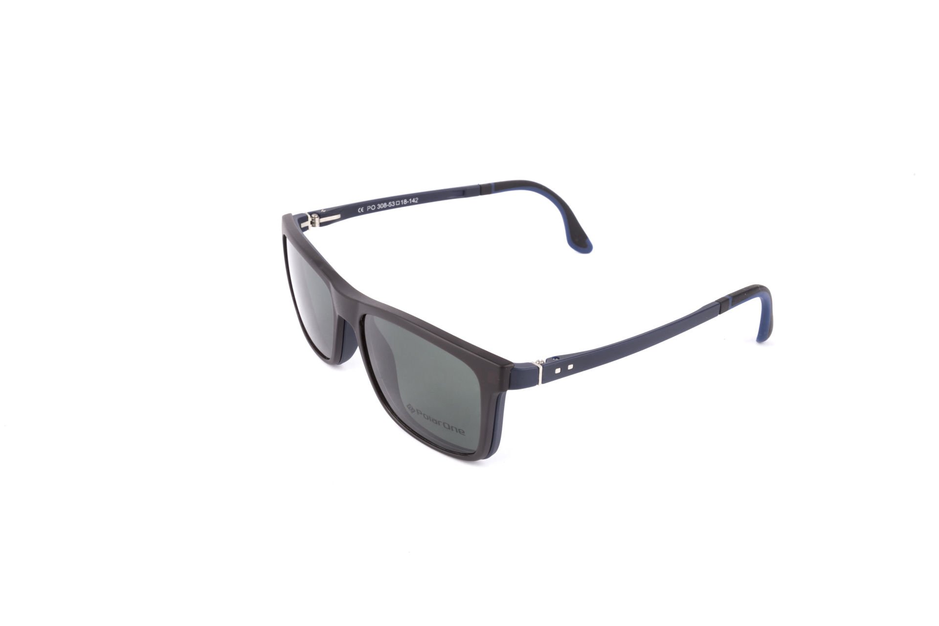 PolarOne Clipsli Optik Gözlük Çerçeve Clip On  Mod 308 53-18 MAT LACİVERT C99M