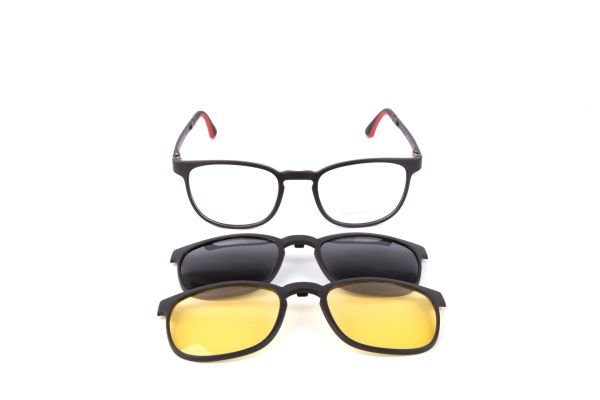 PolarOne Clipsli Optik Gözlük Çerçeve Clip On  Mod 309  49-21 MAT SİYAH C1M