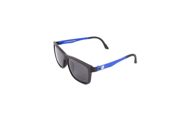 PolarOne Clipsli Optik Gözlük Çerçeve Clip On  Mod 304 53-18 SİYAH GÖVDE MAVİ SAP C1M-OM