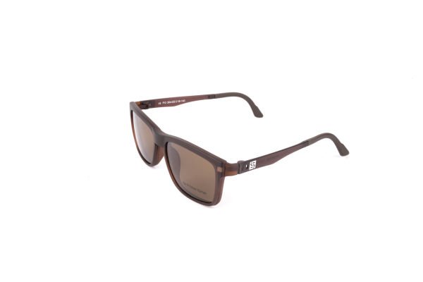 PolarOne Clipsli Optik Gözlük Çerçeve Clip On  Mod 304 53-18 MAT KAHVERENGİ C4M