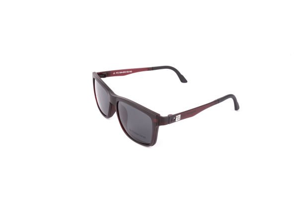 PolarOne Clipsli Optik Gözlük Çerçeve Clip On  Mod 304 53-18 MAT BORDO C5M